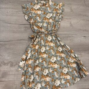 SHEIN Floral Dress in Blue and Orange